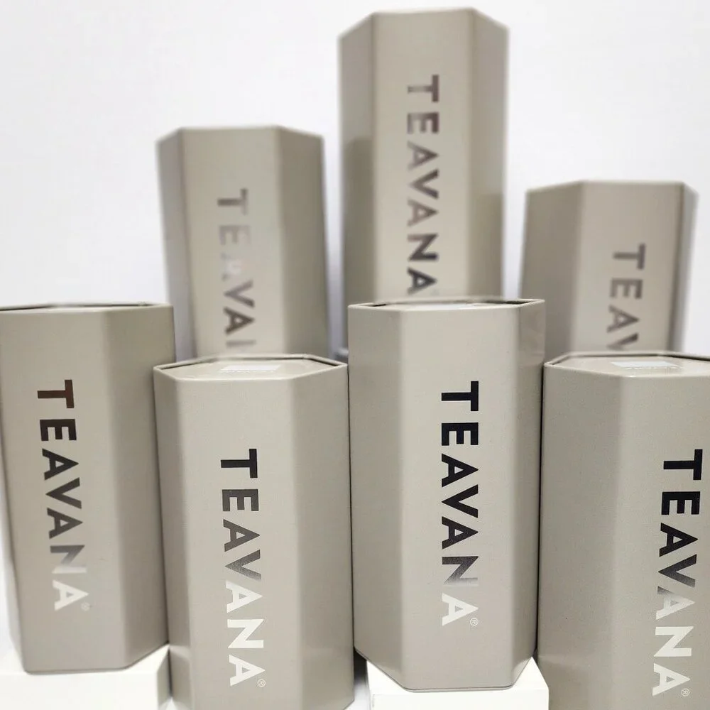 Teavana Special Edition Teavana Stone Gray Honeycomb Tea Tin with Lid NEW